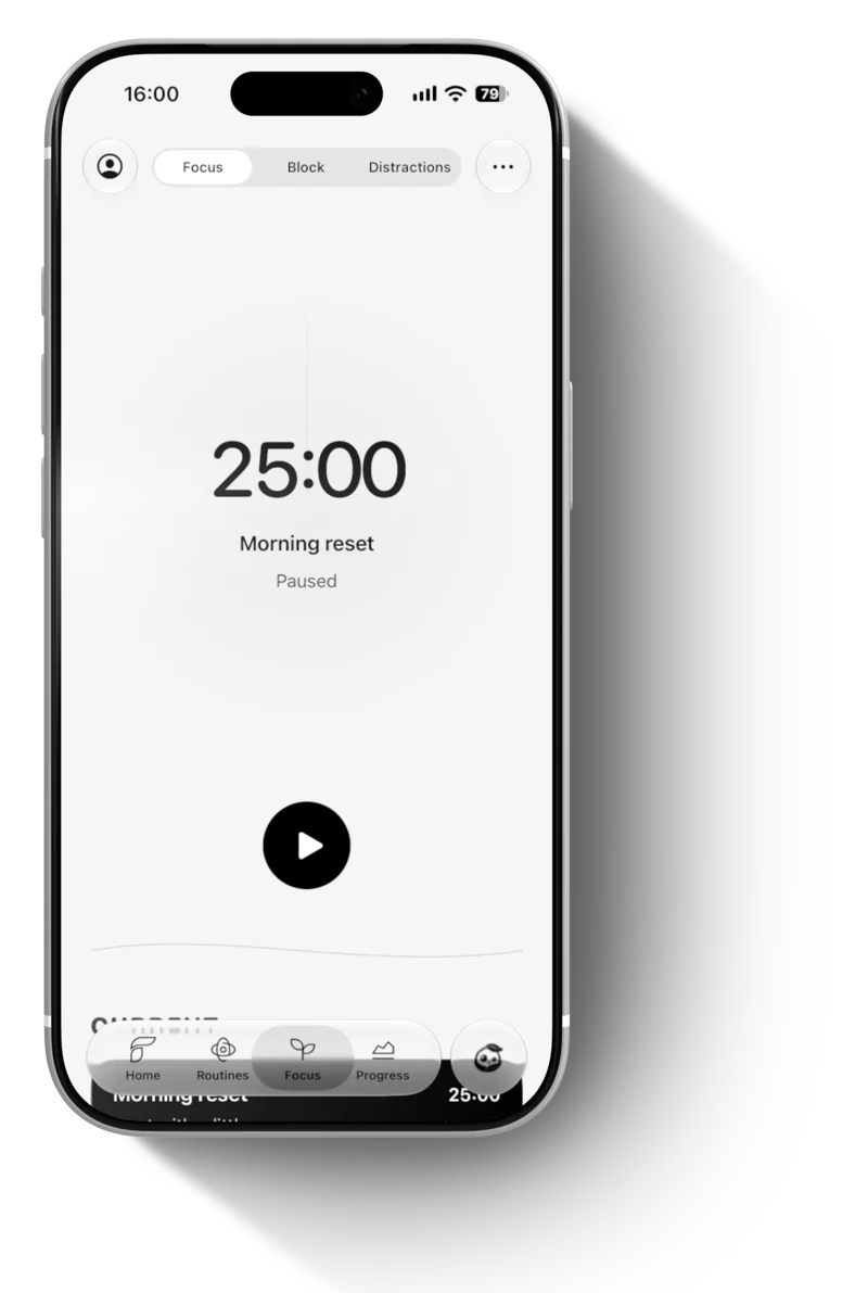 Focer focus screen on iPhone 17 Pro